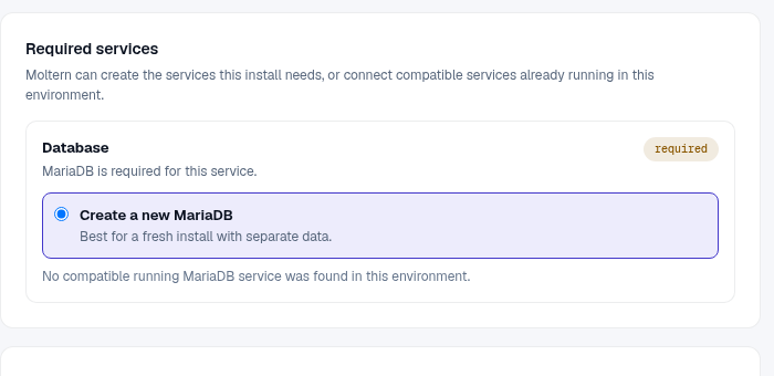 BookStack deployment preview with its database dependency and resource impact
