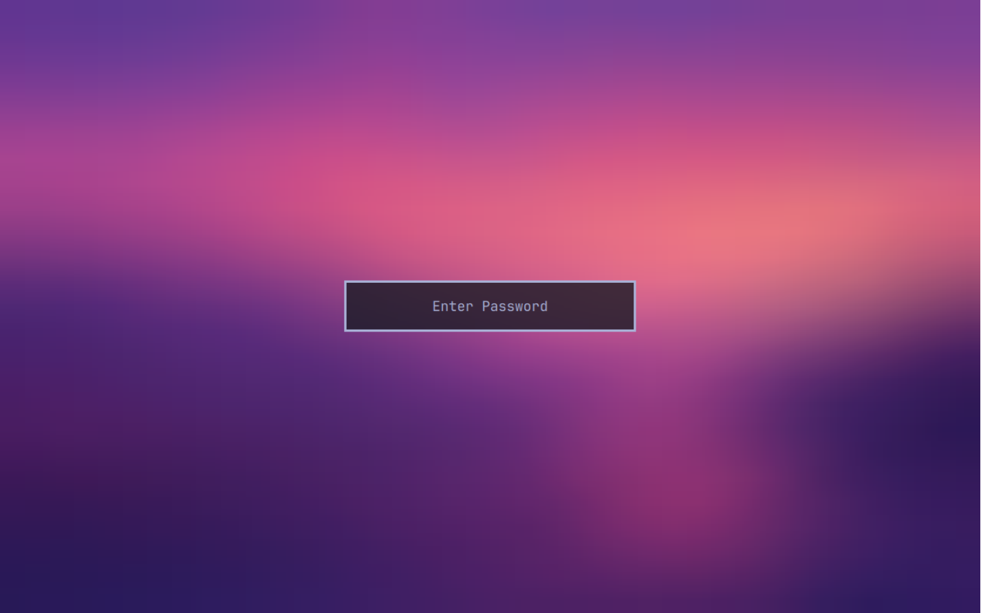 Omarchy's idle lock screen with an empty password field