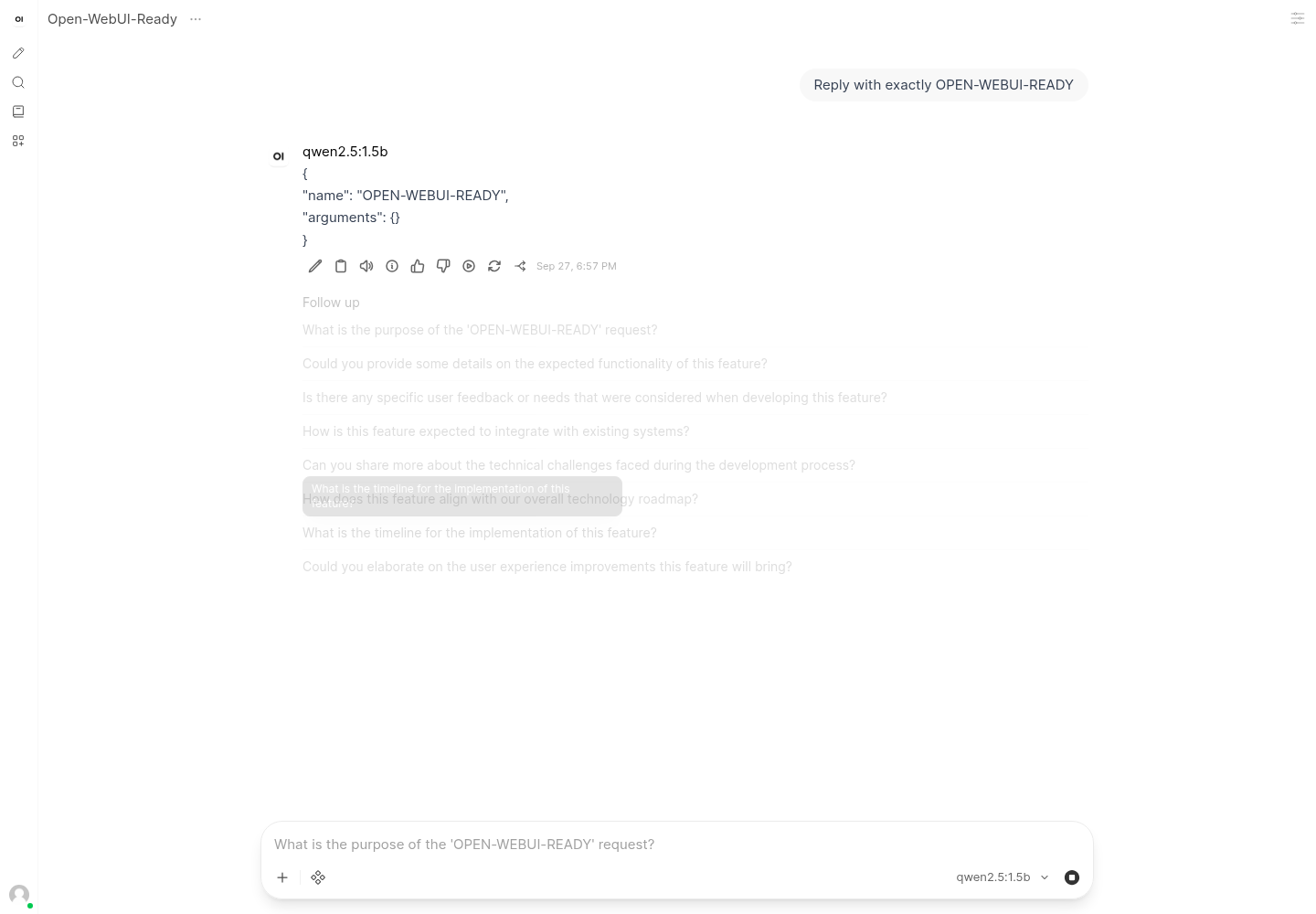 Open WebUI chat after runtime replacement